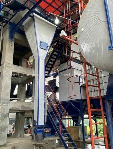 Hệ thống lò hơi tầng sôi 15 tấn/giờ đốt vỏ cây dài (vỏ cây chưa băm)