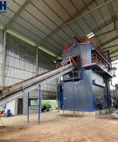 Hệ thống lò hơi tầng sôi 15 tấn/giờ đốt vỏ cây dài (vỏ cây chưa băm)